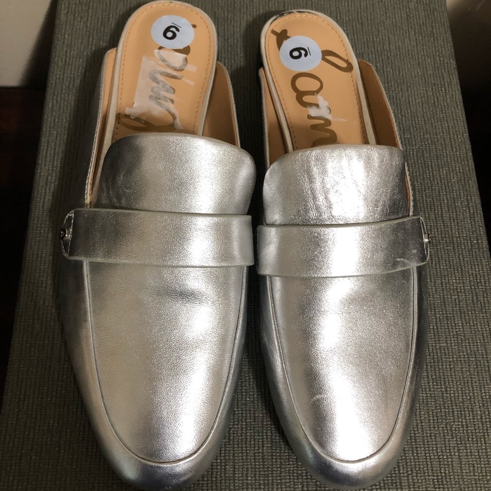 SILVER SAM EDELMAN MULES